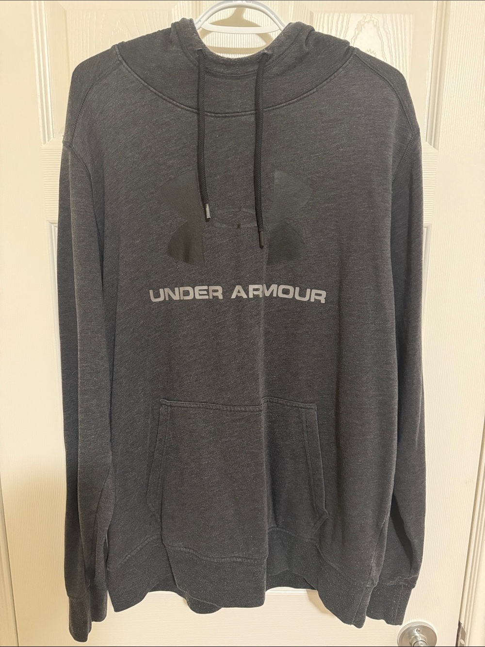 Under Armour Dark Gray Pullover Hoodie with Logo